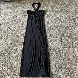 Natori long black maxi dress that ties behind your neck size small